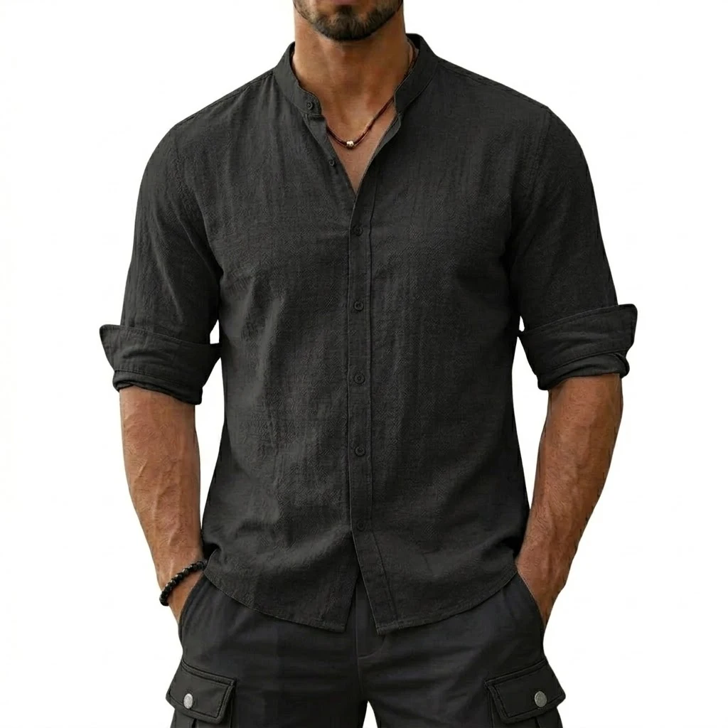 Lightweight Linen Beach Shirt Premium Casual Hawaiian Luxury Short-Sleeve 3