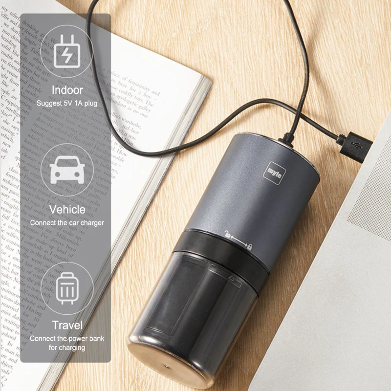 Electric Coffee Bean Grinder Italian Brewed Coffee Machine Household Wireless Portable Electric Grinder Rechargeable