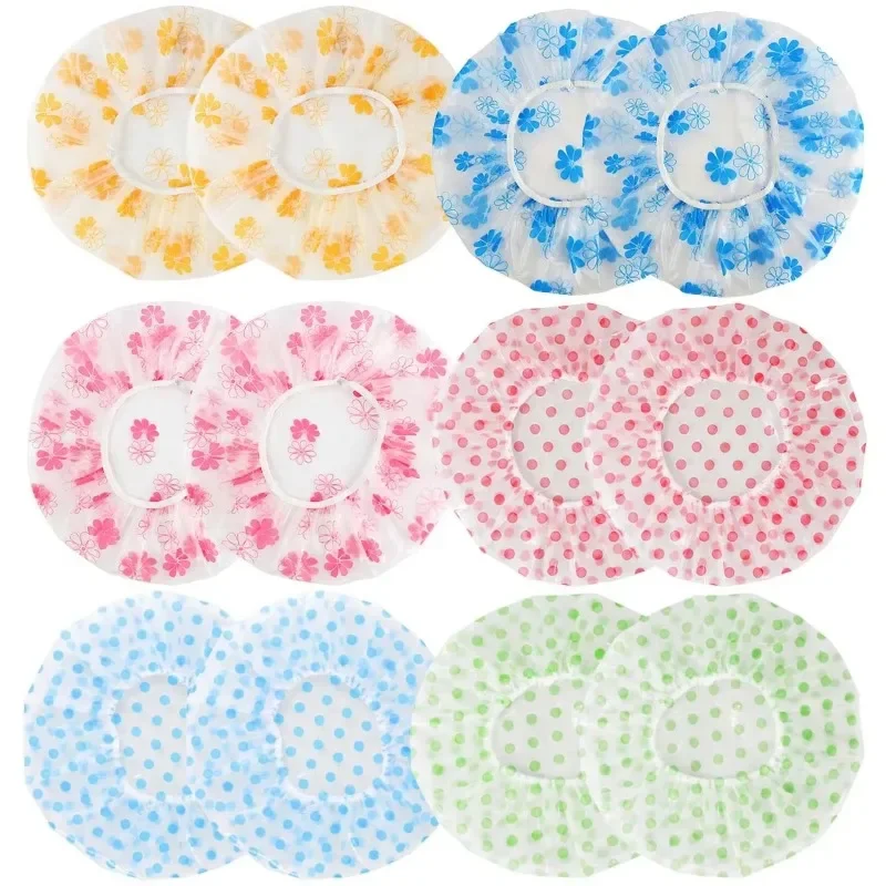 1PC Reusable Shower Cap with Elastic Band Waterproof & Thicken Bathing Hat for Women Perfect for Hair Salon & Home Use