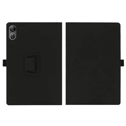 Folding Stand Protective Case with Pencil Holder and Wrist Strap for Blackview Mega 12 5G (Black)