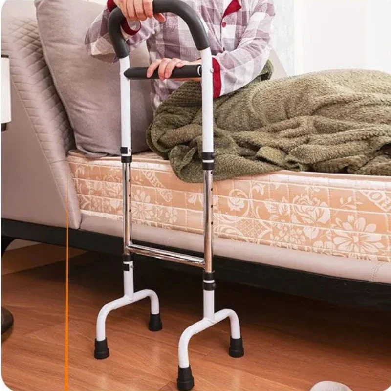 Carbon Steel Senior Assistance Device Mobile Toilet Bedside Handle Sturdy Suction Cup Bar Four-Leg Cane Toilet Support