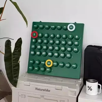Calendario Perpetuo Medievale Stile Nordico Creativo Retrò con Ghiera Manuale, Ornamento da Scrivania per Soggiorno