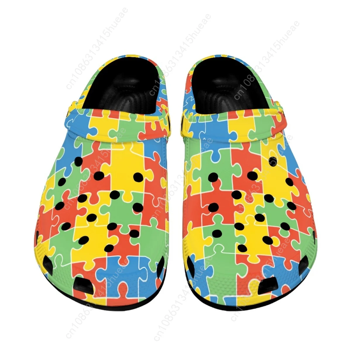 2023 Summer Autism Awareness Slippers Indoor Bath Non-Slip Home Beach Sandals Feamale Ladies Flats Garden Shoes New Zapatos