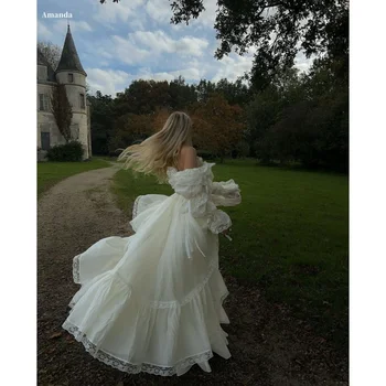 Amanda Customized White One Shoulder Long Sleeves Prom Dresses Organza vestidos de noche Floor-Length A-line Formal Evening 2025 1