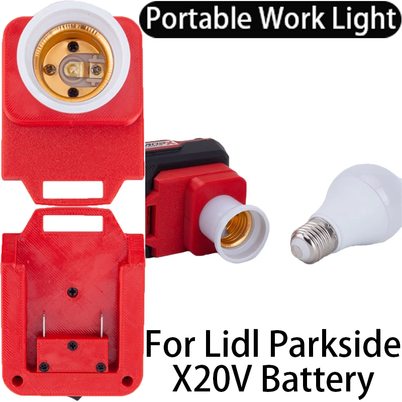 Lampadina Portable Tool Cordless E27 Per Lidl Parkside X20V Base Batteria Agli Ioni Di Litio Luce A Led Luce Da Lavoro Per Interni Ed Esterni