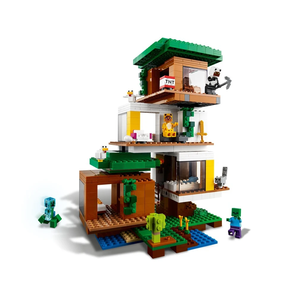 Konstruktor Lego Minecraft Sovremennyj Domik Na Dereve 909 Detalej Aliekspress