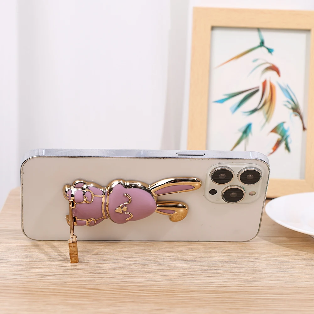 Cute Bunny Ring Phone Holder Foldable Finger Grip Stand Universal Anti-Slip Bracket For iPhone Samsung Xiaomi Mobile Phone