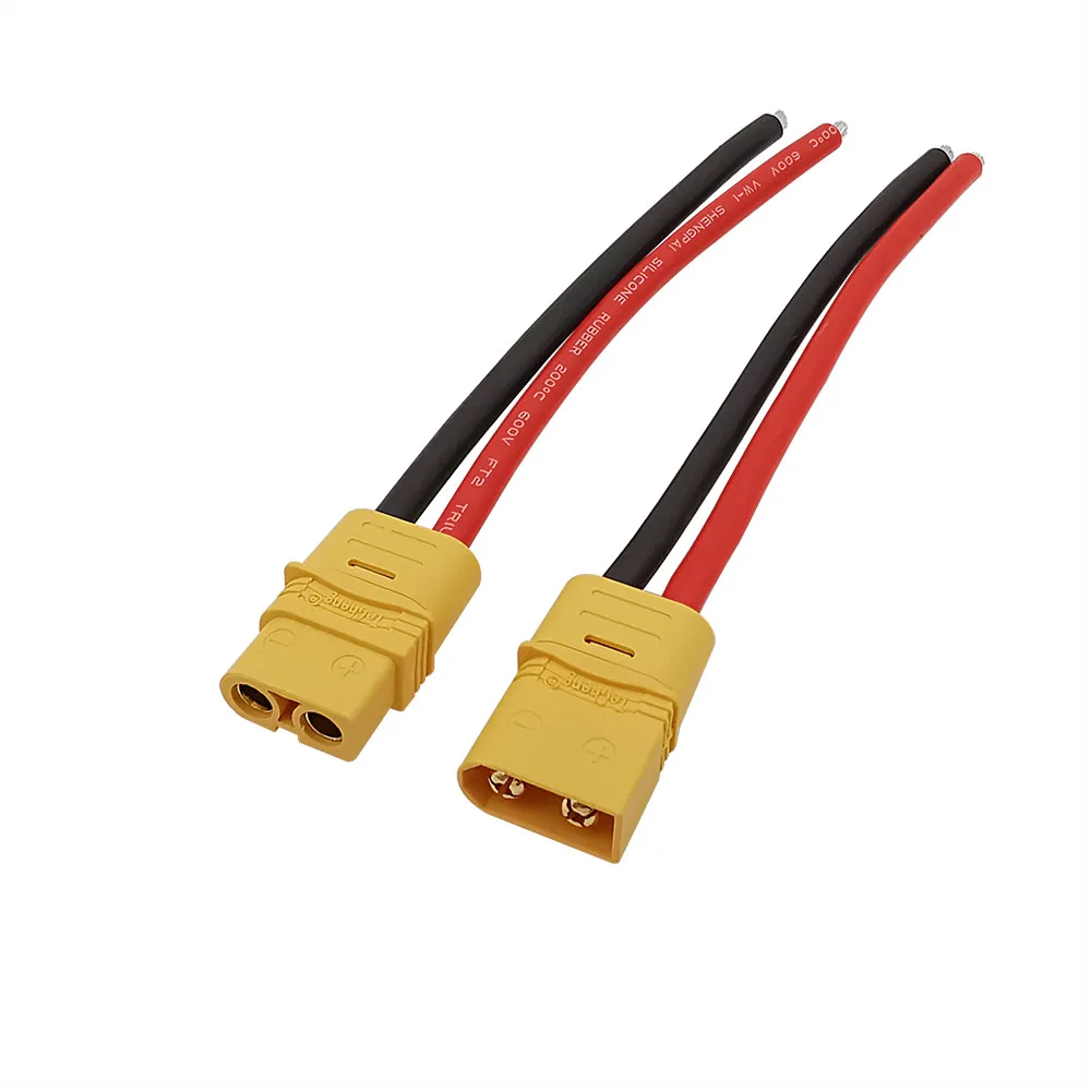 100mm XT60 XT90U XT30U XT60H XTR30U RC Batterie Kabel Stecker Männlich und Weiblich Stecker Mit 10AWG/12AWG/16AWG/18AWG Silizium Draht – Detail 4
