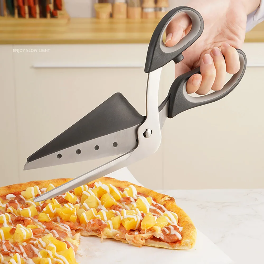 2 in 1 Pizza Scissors Detachable Kitchen Scissors Barbecue Stainless Steel Blade Ergonomic Grip Pizza Cutter pizza cutter