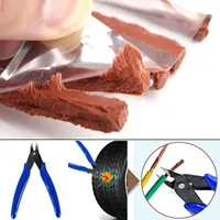 Car Tire Repair Tool Kit Studding Set Auto Bike Puncture Plug Garage Needle Nose Pliers Vacuum Film Nail Screws W/ Storage Case 4