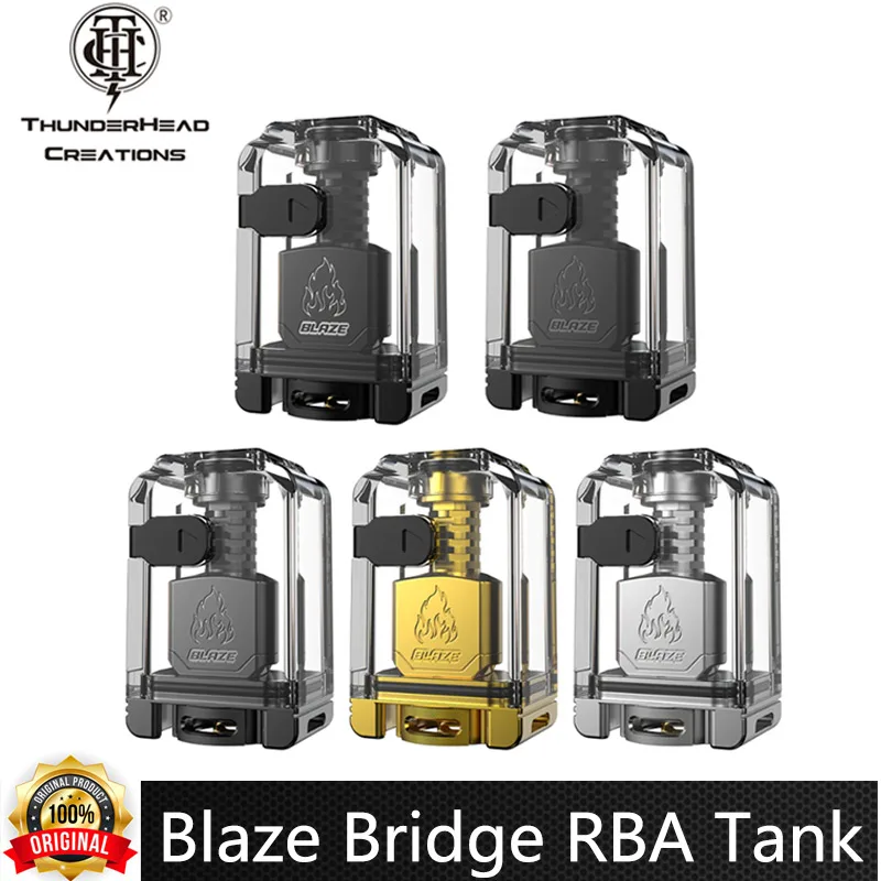 

Original Thunderhead Creations Blaze Bridge RBA With Boro Tank Vape Atomizer Single Coil 3D Honeycomb Airflow 510 Thread Vape
