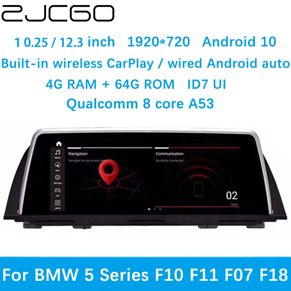 

ZJCGO Car Multimedia Player Stereo GPS DVD Radio Navigation Android Screen System for BMW 5 Series F10 F11 F07 F18 2010~2016