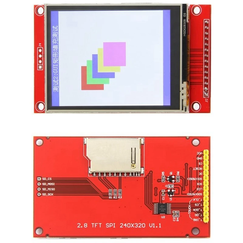 SPI TFT LCD ÷  г, ILI9341, PCB , 240X320 , 5V, 3.3V, STM32, 2.8 ġ