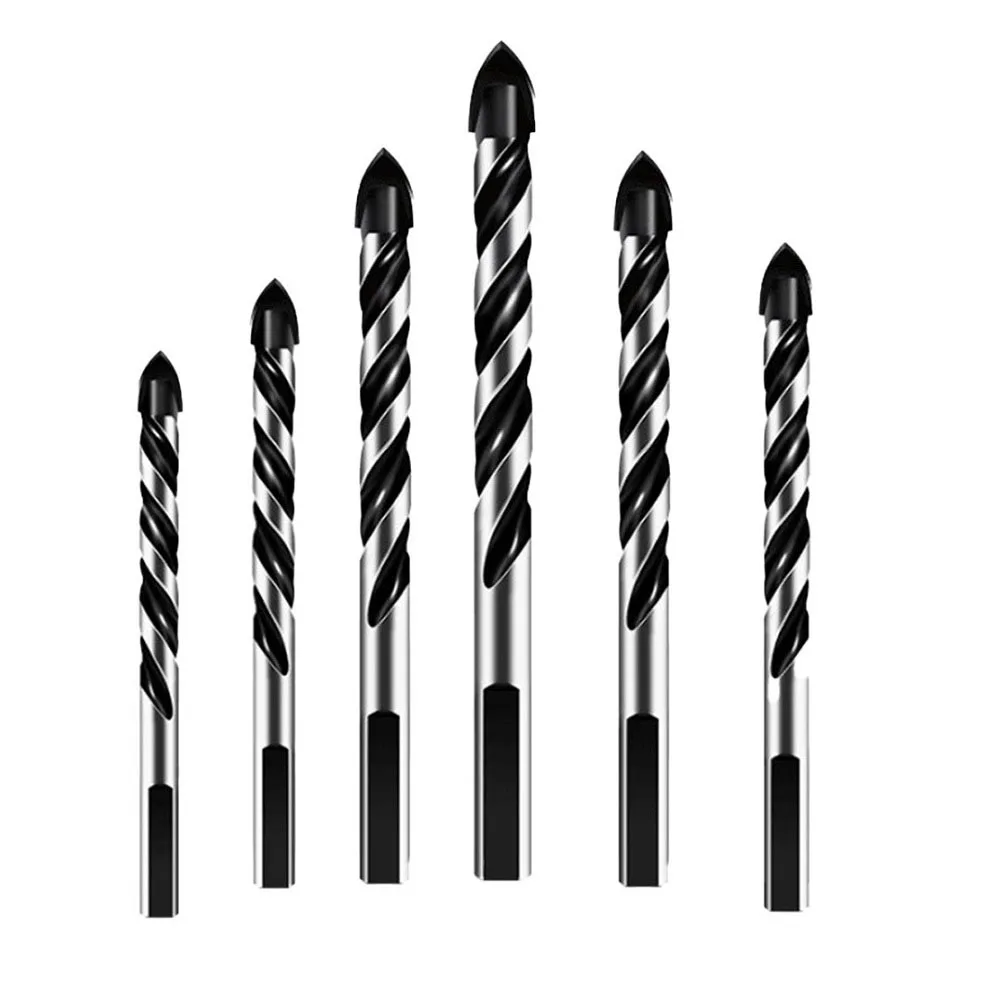 

6pcs Ceramic Tile Drill Bit Triangular Cemented Carbide Drill Bit For Porcelain Tile Concrete Brick Glass Drilling 3/4/5/6/6/8mm