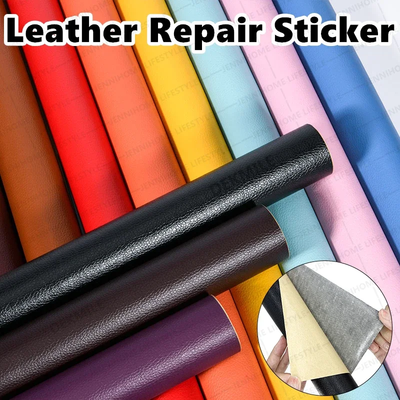 Self Adhesive Leather Repair Kit Patch Stick-on Leather PU Fabric Stickers Patches 50x137cm