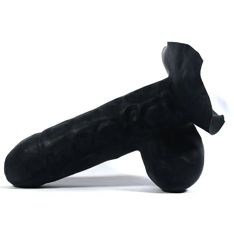 Latex Sheath style D Fetish Exotic sleeve ball cock pants accessories egg cover Stimulating masturbation hollow latex sleeve men