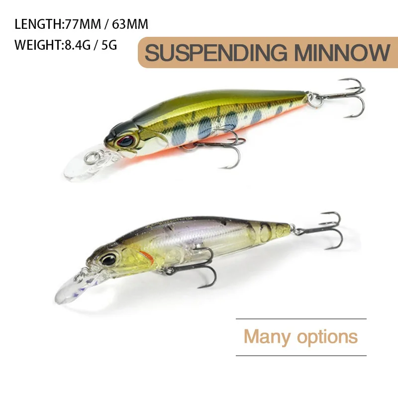 

Innovative Fishing Tackle: 5g/8.4g Lifelike Minnow Lures with Hovering Function, Perfect for Bass Fishing in Fresh and Saltwater