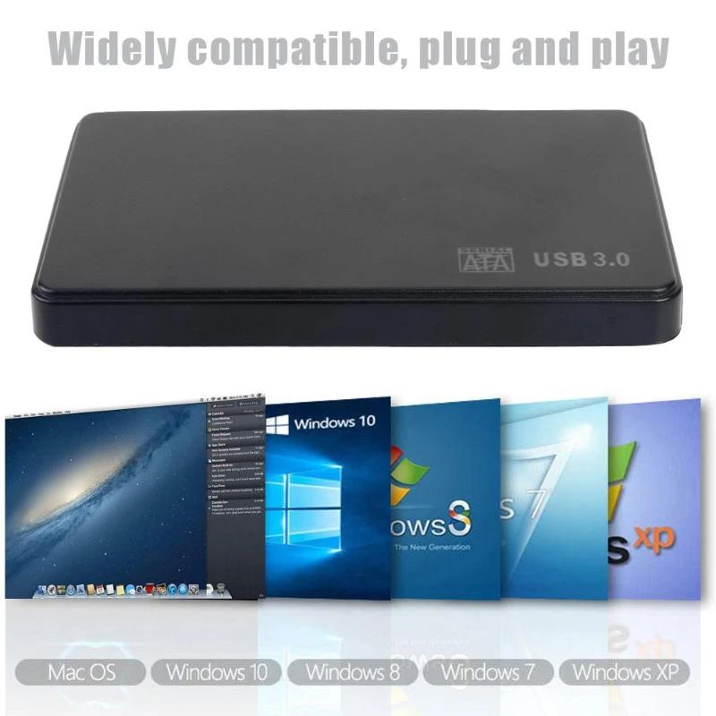 Hdd Ssd com Cabo Usb 3.0 Caixa de Disco Rígido Gabinete de Disco Rígido Notebook Desktop pc Usb 3.0 2.5 Sata 5gbps Case - Imagem 3