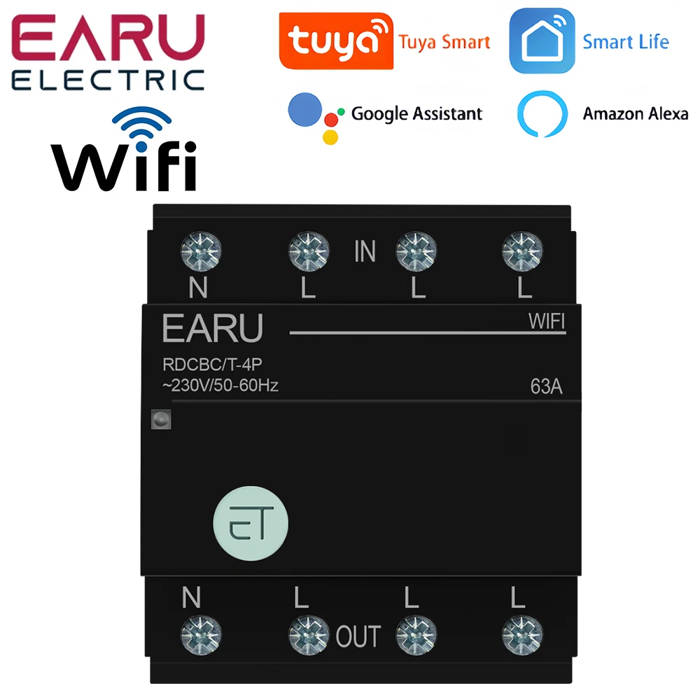 Three Phase WIFI Circuit Breaker Smart Time Timer Relay Switch Voice Remote Cont