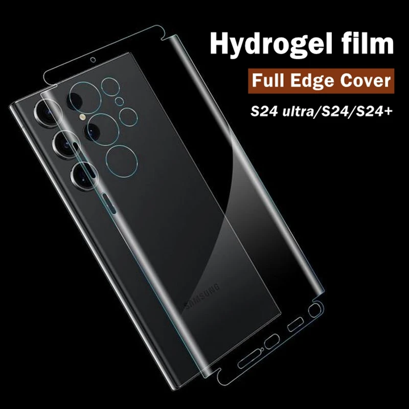 삼성 갤럭시 S24 울트라 S24 + 스크린 보호대 보호 소프트 TPU HD 투명 매트 필름, 후면 하이드로겔 필름, 1-2 개 