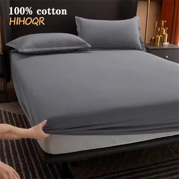 Lenzuolo con angoli in cotone 100% con fasce elastiche coprimaterasso regolabile antiscivolo per letto matrimoniale matrimoniale matrimoniale singolo, 140/160/200cm 1