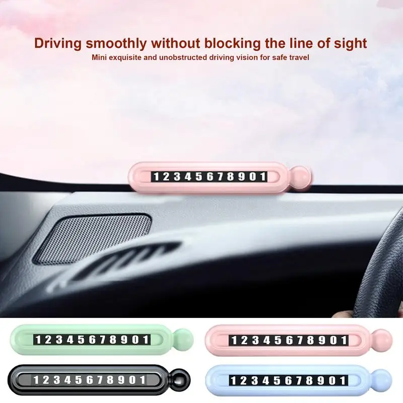 

Car Temporary Parking Card Glow in the Dark Automobile Telephone Number Plate Digital Phone Number Sign Plate Car Park Stop