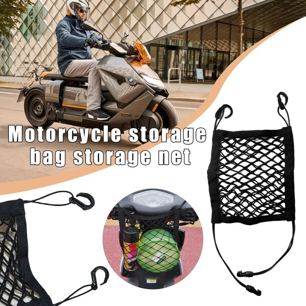 Motorcycle Helmet Storage Trunk Bag Luggage Net Hook Hold Bungee Strap Rack Organizer