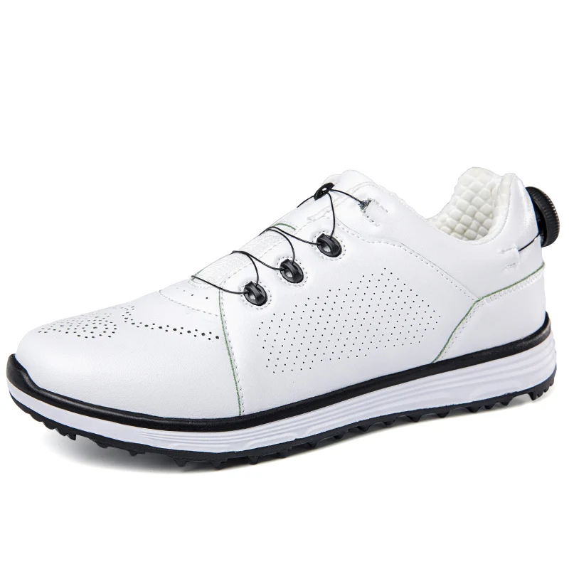 New Men's Golf Shoes Leather Breathable Waterproof Anti Slip Training