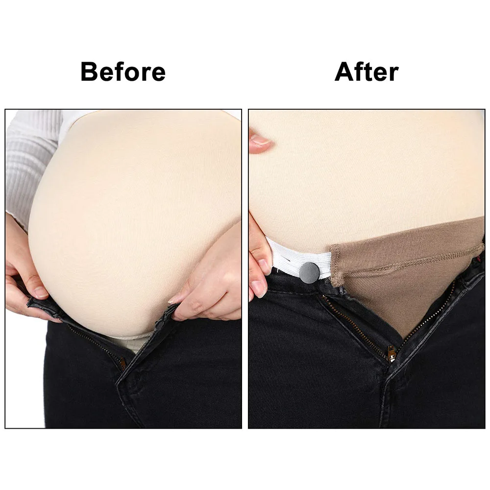 s/Pack Maternity Pants Extender Waistband Stretch Fabric Button