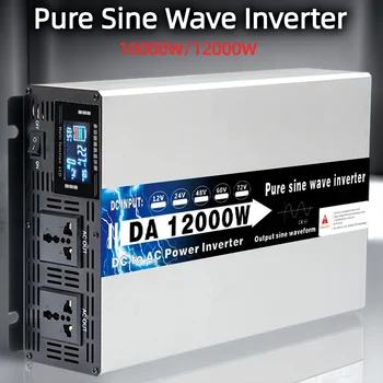 Inverter Solare 8000W 10000W 12000W Onda Pura 24V 110V 12V 48V 220V Convertitore di Tensione per Auto