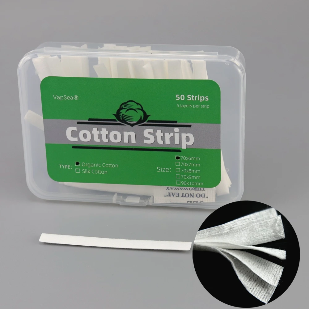 50 Strips General Original Organic/Mesh Cotton Strip For PNP/TPP/Galiburn G/RPM2/RPM3/GT Series/Z Serise RBK ReBuild Coil Kit