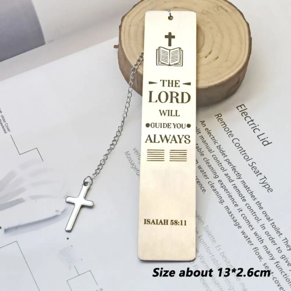 Silver Metal Bookmarks Vintage Jesus Book Marker with Pendant Religious Belief Reading Accessories School Supplies Book Lover