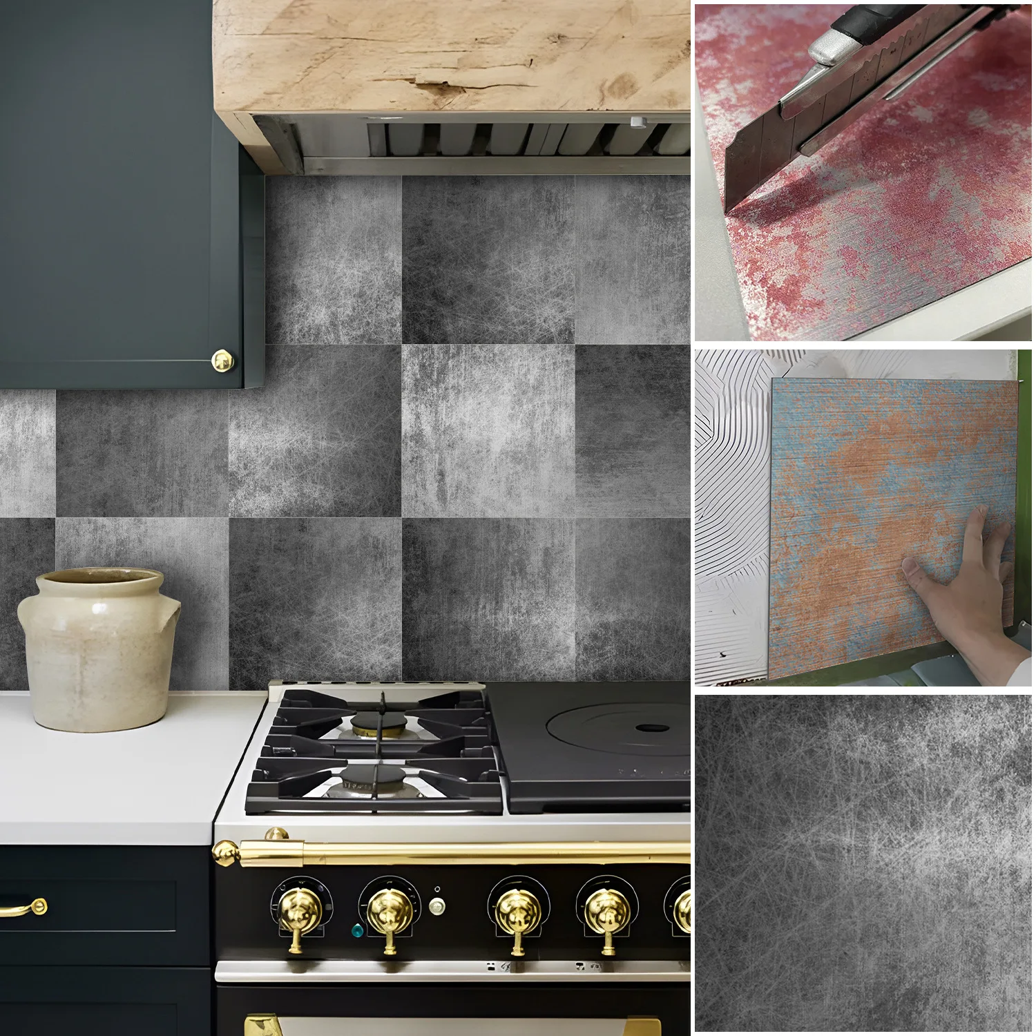 

Американская ретро-наклейка на плитку Backsplash, водостойкая, для гостиной, кухни, ванной комнаты, домашний декор, наклейка на стену, антикоррозийная, не самоклеящаяся