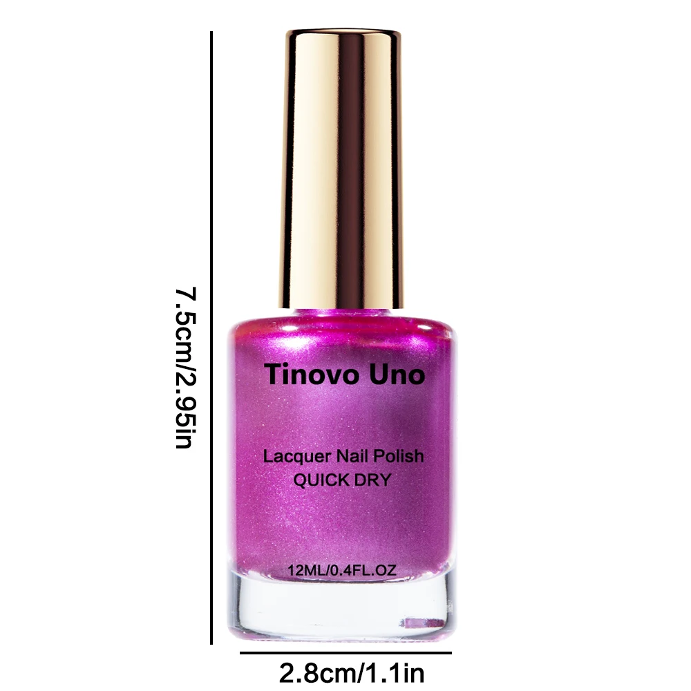 Tinovo Uno Metallic Nail Polish Mirror Effect Rose Purple Red Chrome Nail Lacquer Quick Dry Regular Growth Treatment Polish nail polish