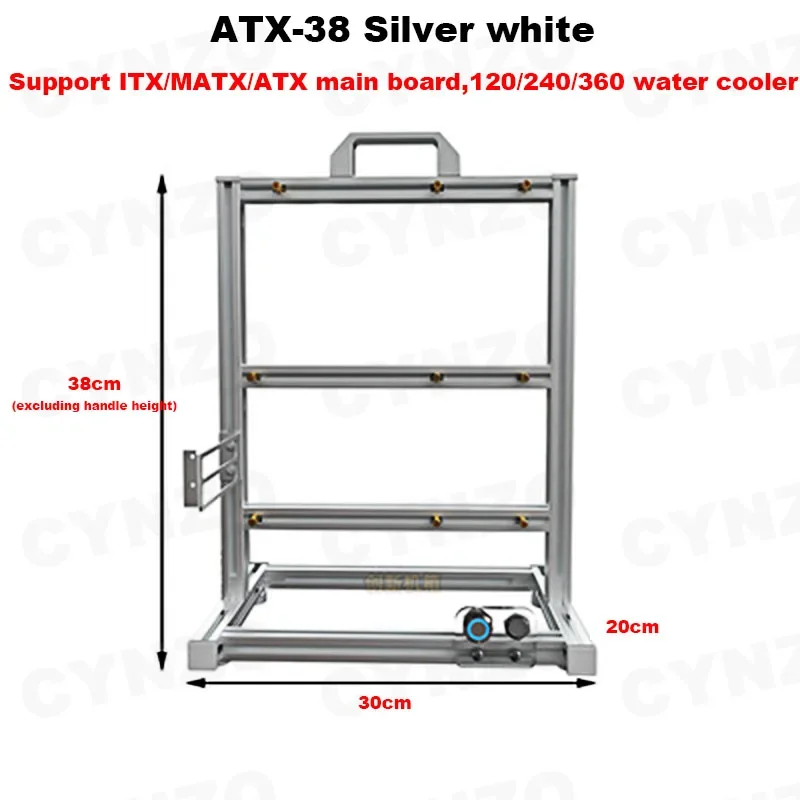Alumínio Gamer Gabinete Rack Open pc Case Frame Faça Você Mesmo Water Cooler Computador Desktop Torre Criativa Gaming Model Eatx Atx Itx Matx Gaming - Imagem 2
