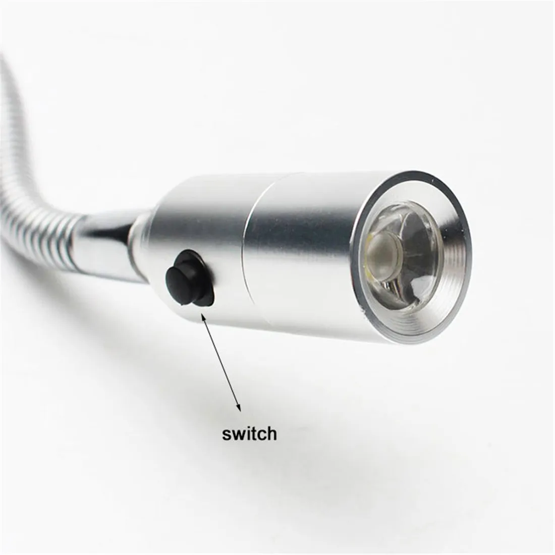 DC5V USB L40cm long gooseneck CNC Machine Light with Switch Black Silver 4000K LED Bedside Reading Lamp for Working Repairing led work light