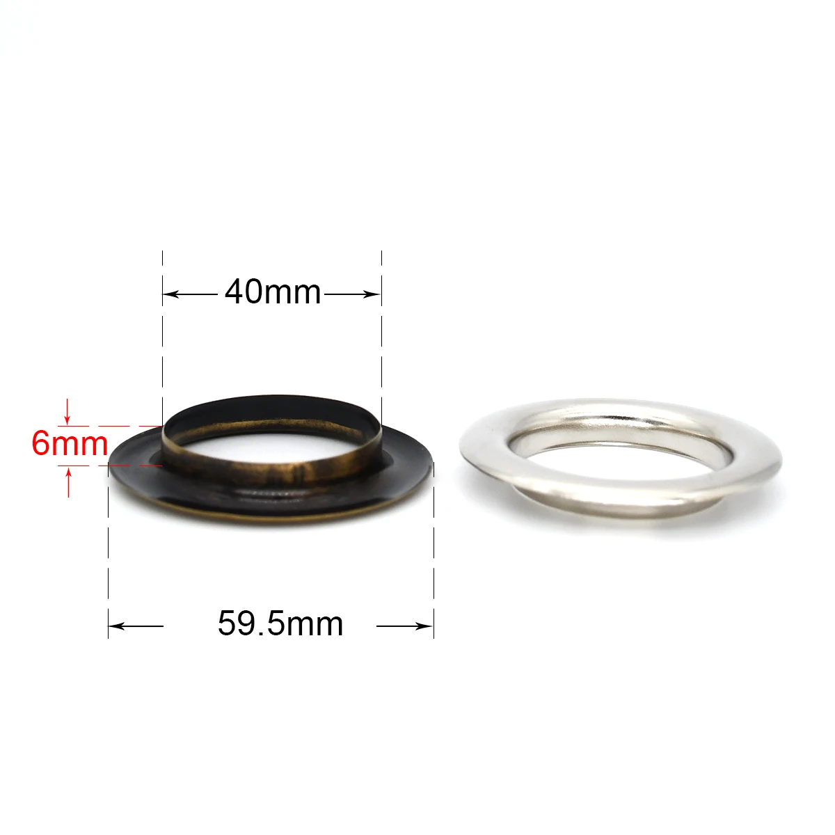 Eyelet Grommet Ring Kit 40mm Brass Eyelet Washer Leather Craft Repair Grommet Round Eye Rings 10sets For drapery flysheet rain tarp