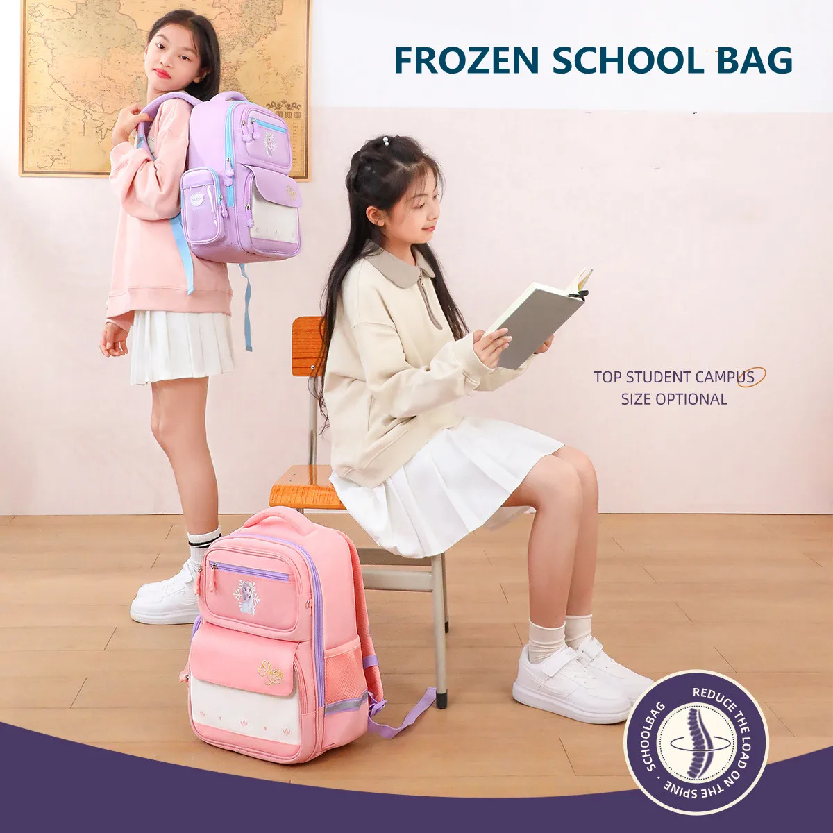 Ортопедический-школьный-рюкзак-для-девочек-большие-вместительные-водонепроницаемые-подарочные-портфели-disney-с-принтом-«Холодное-сердце»-Эльза-и-Анна-для-начальной-школы