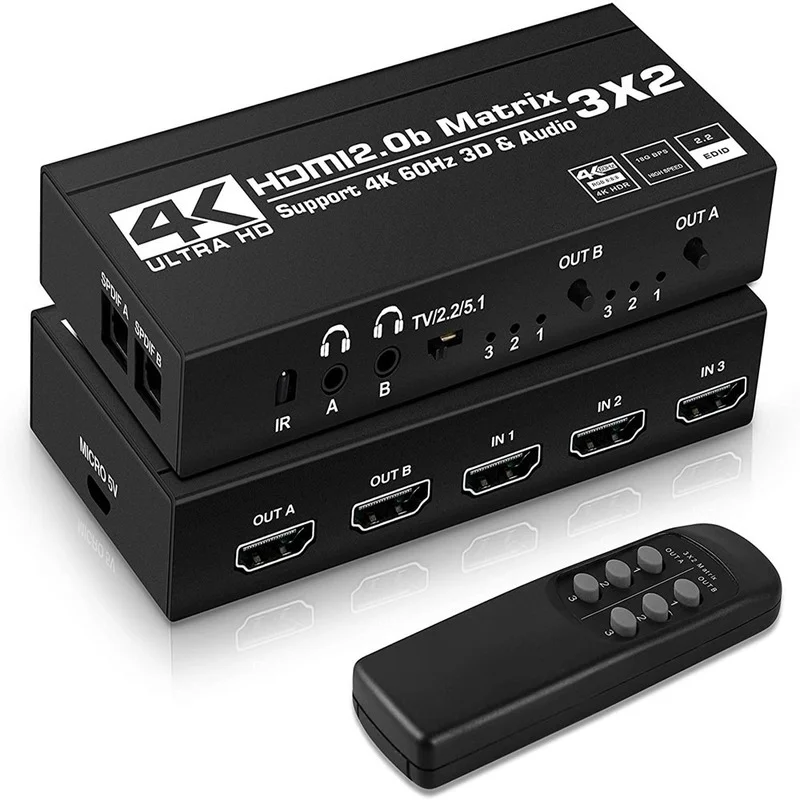 Hdmi Matrix Switch Splitter With Spdif And L/r 3.5mm Hdr Hdmi2.0 Switch ...