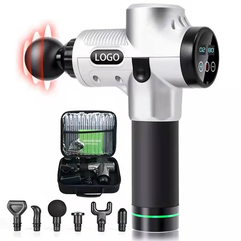 

24V LCD Display Massage Gun Professional Deep Muscle Massager Pain Relief Body Relaxation Fascial Gun Fitness Fitness Equipment