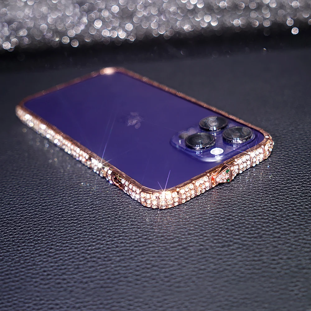 iPhone Case Phone Case Glossy Rhinestone Bumper Case for iPhone 15 14 13 12 Pro Max