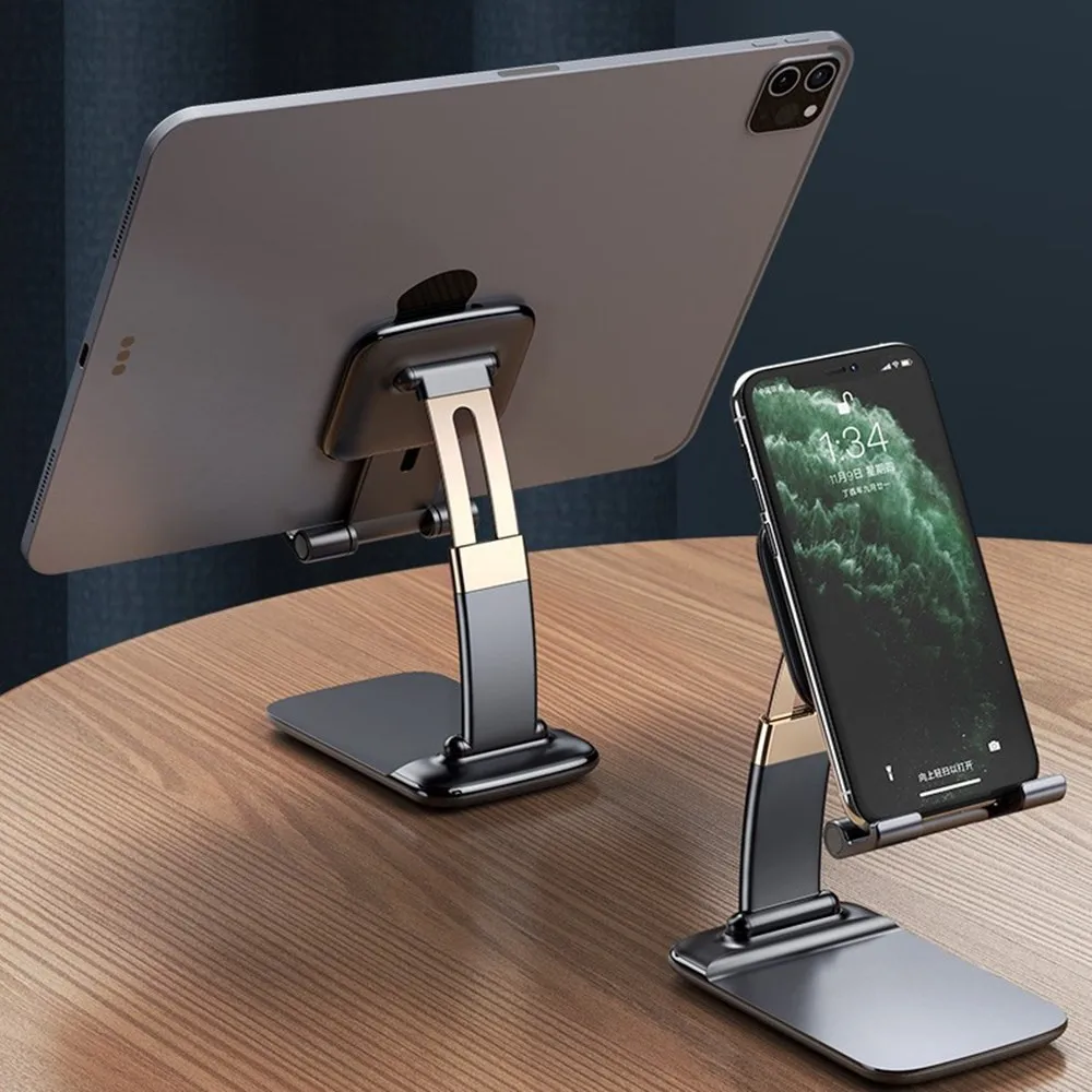 Foldable Desk Phone Holder Stand For iPhone 12 iPad Xiaomi Adjustable Gravity Metal Table Desktop Cell Smartphone Stand  holder cell phone stand