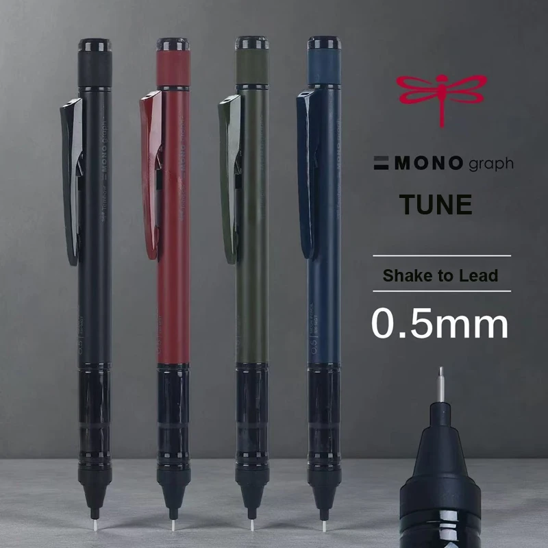 New Tombow Monograph Tune 0.5 Mechanical Pencil Retro Dark Color Style Shake Out Lead Japan Stationery Gift for Back to School