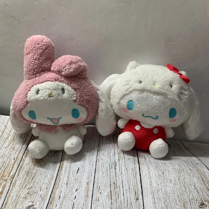 

Новинка кавайная Sanrio My Melody Hello Kitty плюшевая игрушка мультяшная милая мягкая подушка для девочек украшение комнаты для кукол для детей подарок на день рождения