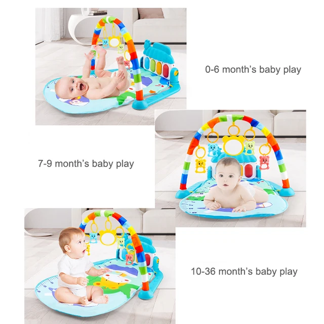 Musical Baby Activity Gym Rack Play Mat Kid Rug Puzzle Mat Carpet Piano Keyboard Infant Playmat