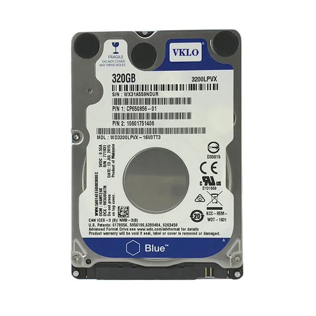 VKLO 250GB 320GB 500GB 1TB 2TB Laptop Hard Drive Blue Disk Computer Internal HDD HD Harddisk SATA II 8MB Cache 5400 RPM 2.5"HDD 1
