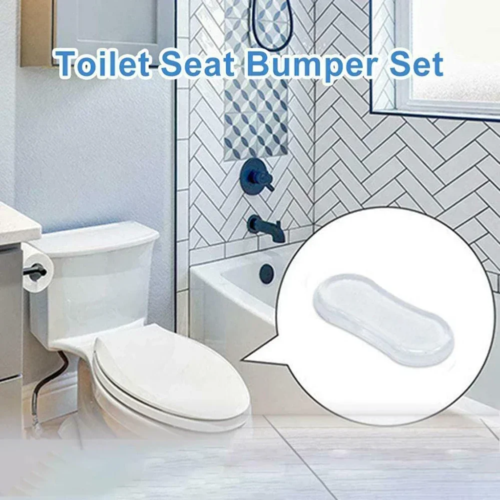 Toilet Seat Bumper Shockproof Pads Home Hygienic Replacement Parts Bathroom Universal Silicone Strong Adhesive Protective 4pcs