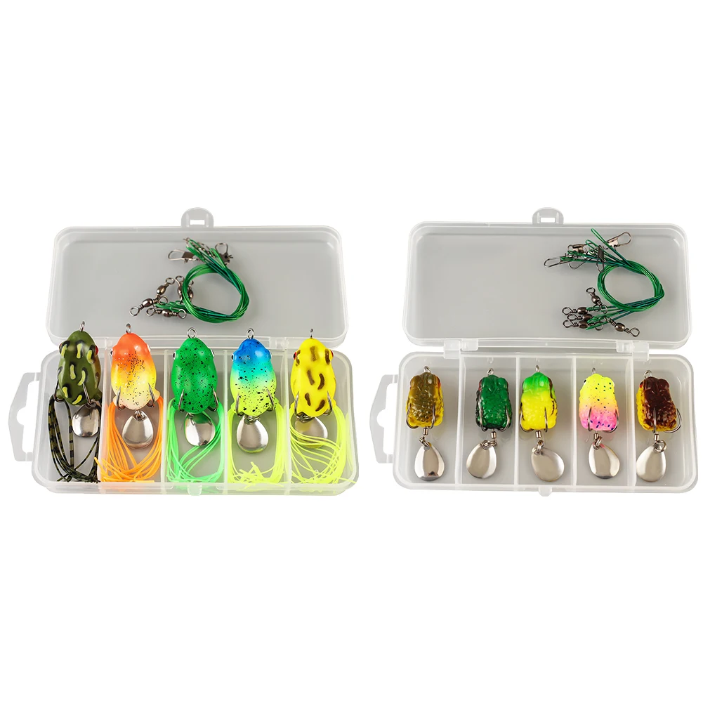 5Pcs Frog Soft Fishing Lures with Double Hooks 6