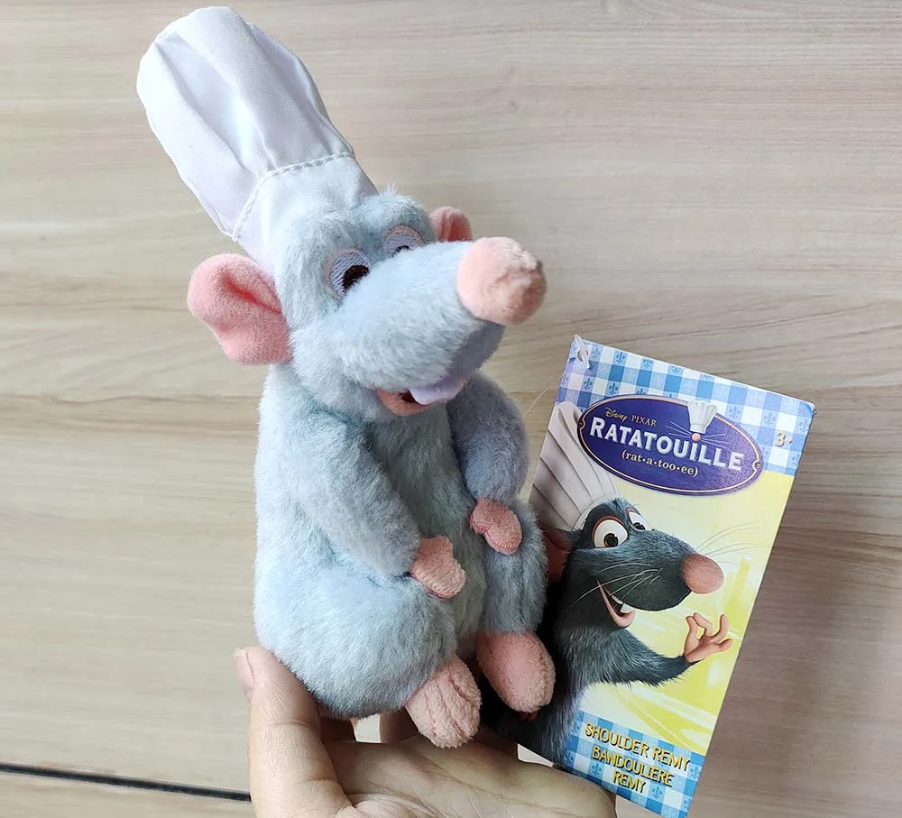 Authentic Ratatouille Chef Remy Magnetic Shoulder Plush Toy New