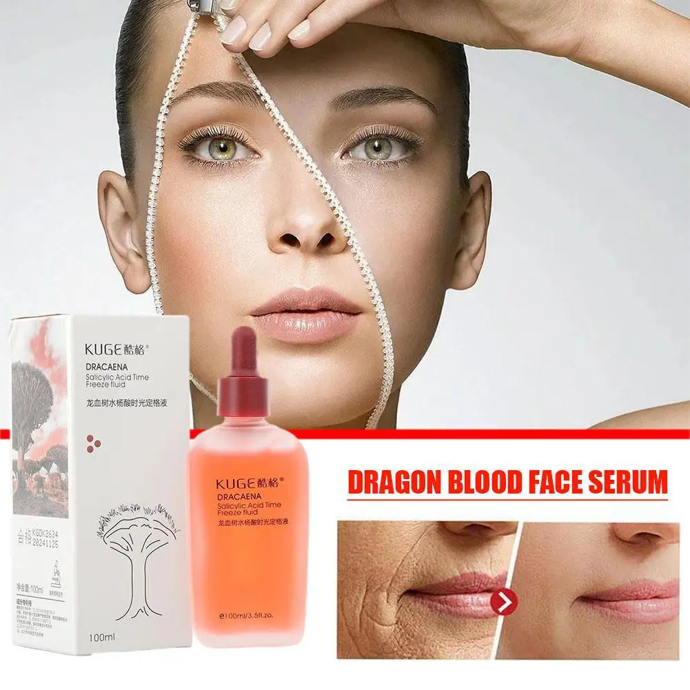 

100ml Dragon Blood Salicylic Acid Time Freeze Fluid Serum Brightening Skin Rejuvenation Moisturizing Face Anti Aging Finely